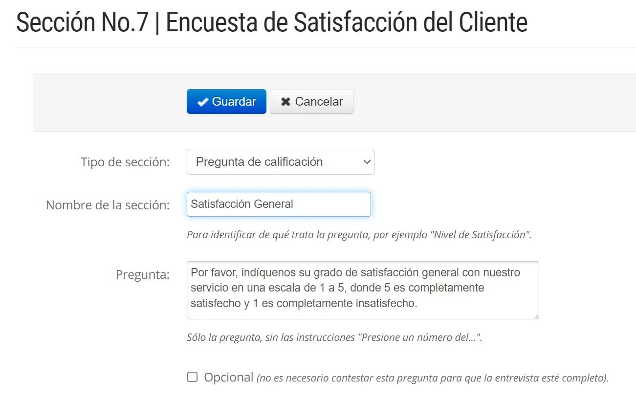 Pregunta de calificación