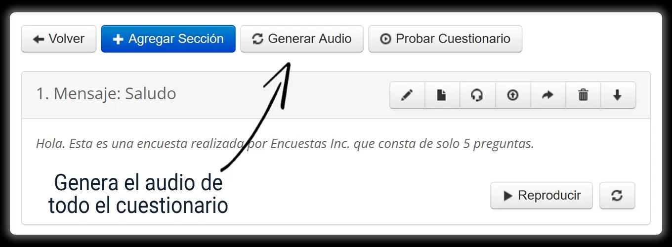 Generar el audio de todo el cuestionario