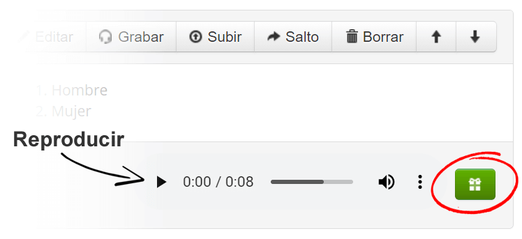Generar el audio de una sección